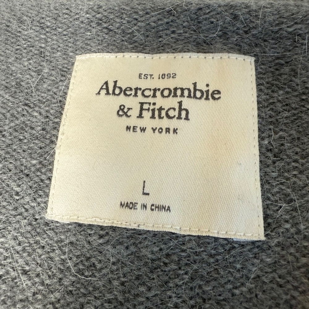 Abercrombie & Fitch Sweater Womens Large Rabbit Hair Gray Crewneck Shirt 2010s - Picture 3 of 8